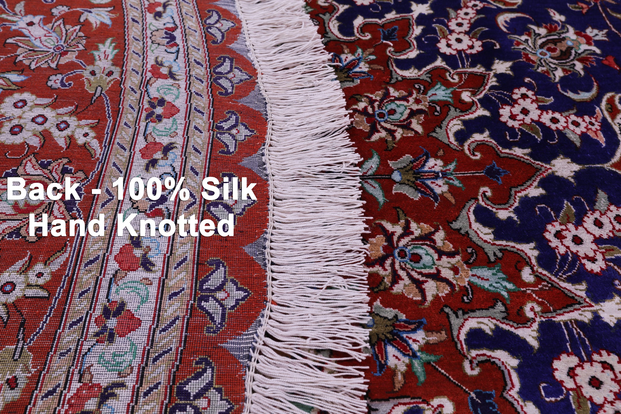 Round Persian Qum Hand Knotted 100% Silk Rug - 6' 5" X 6' 5" - Golden Nile