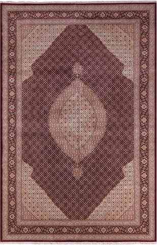 Persian Tabriz Hand Knotted Wool & Silk Rug - 12' 3