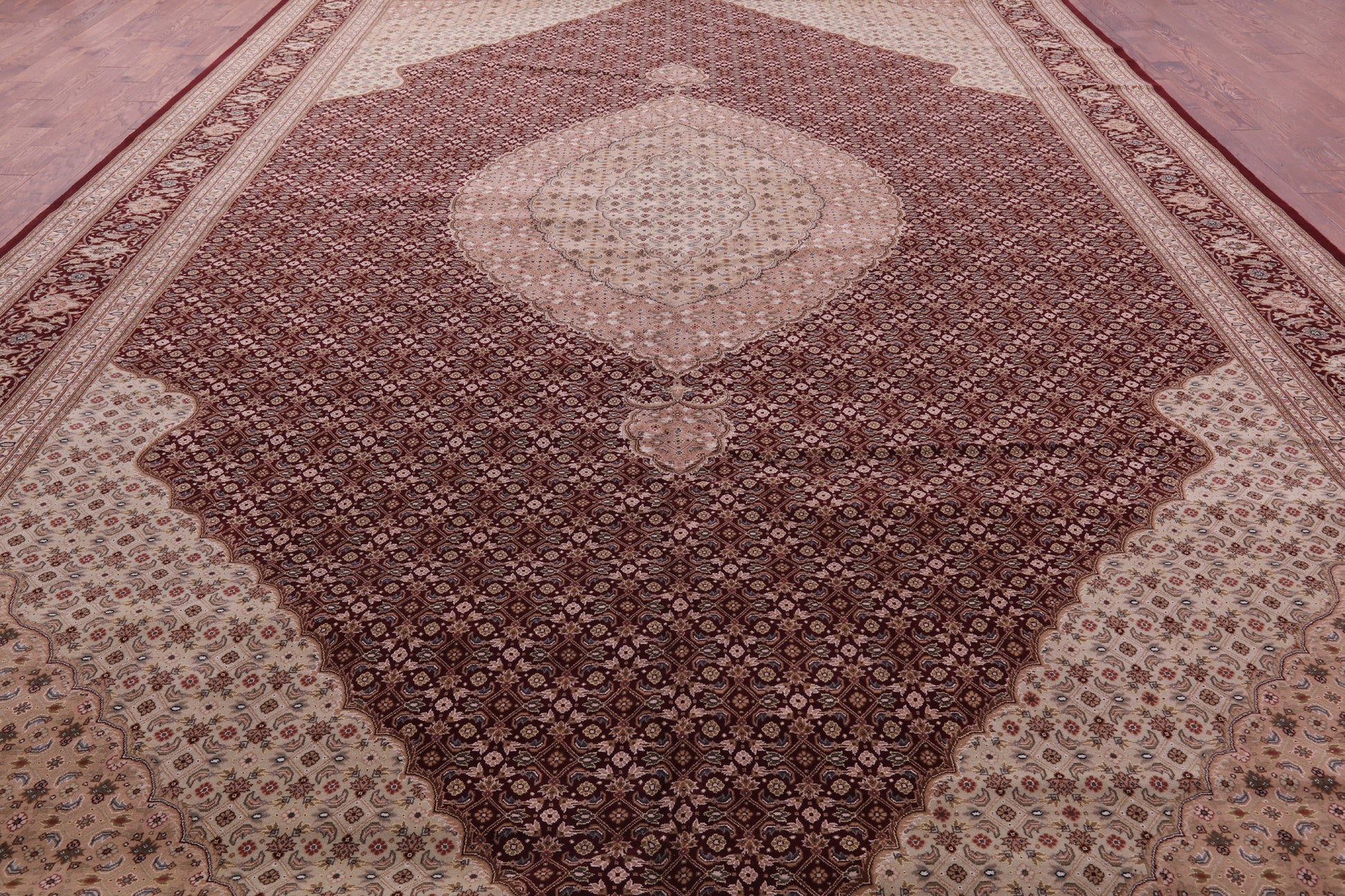 Persian Tabriz Hand Knotted Wool & Silk Rug - 12' 3" X 18' 2" - Golden Nile
