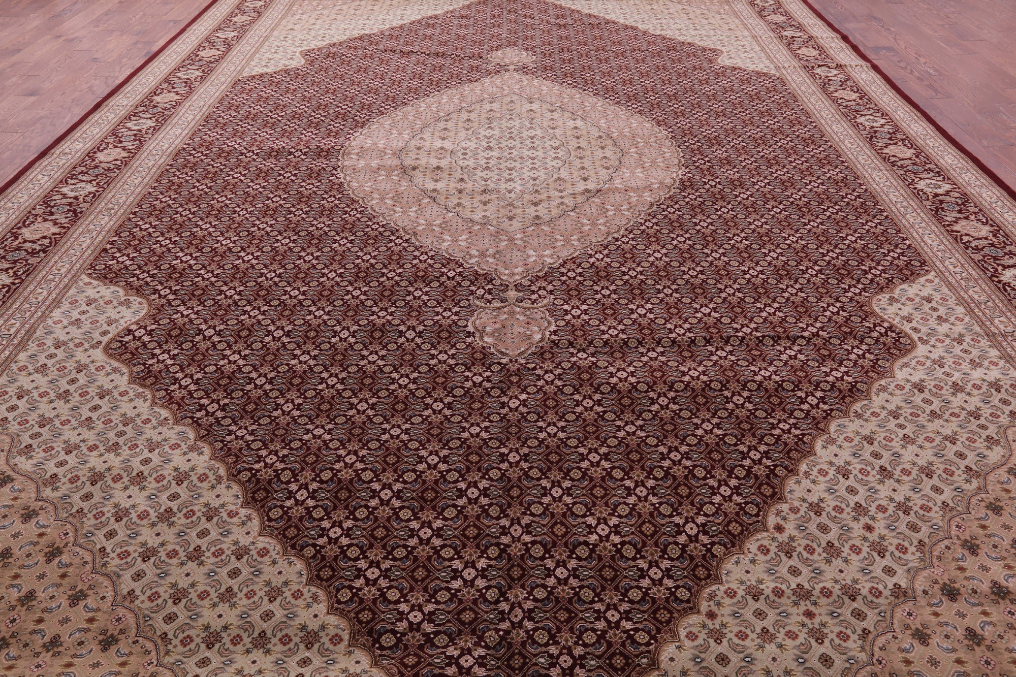 Persian Tabriz Hand Knotted Wool & Silk Rug - 12' 3" X 18' 2" - Golden Nile