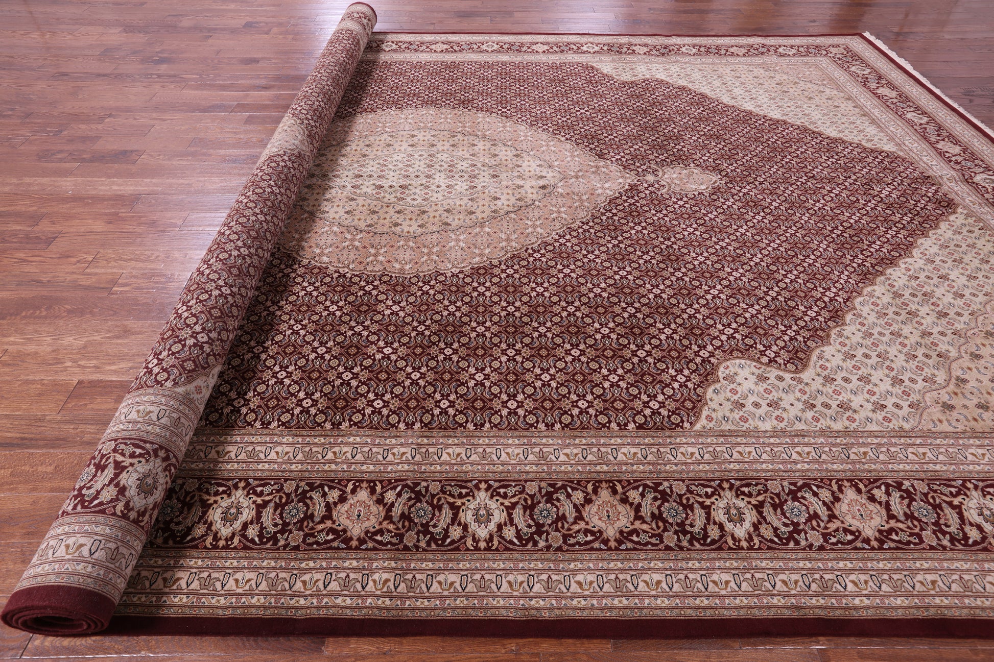 Persian Tabriz Hand Knotted Wool & Silk Rug - 12' 3" X 18' 2" - Golden Nile