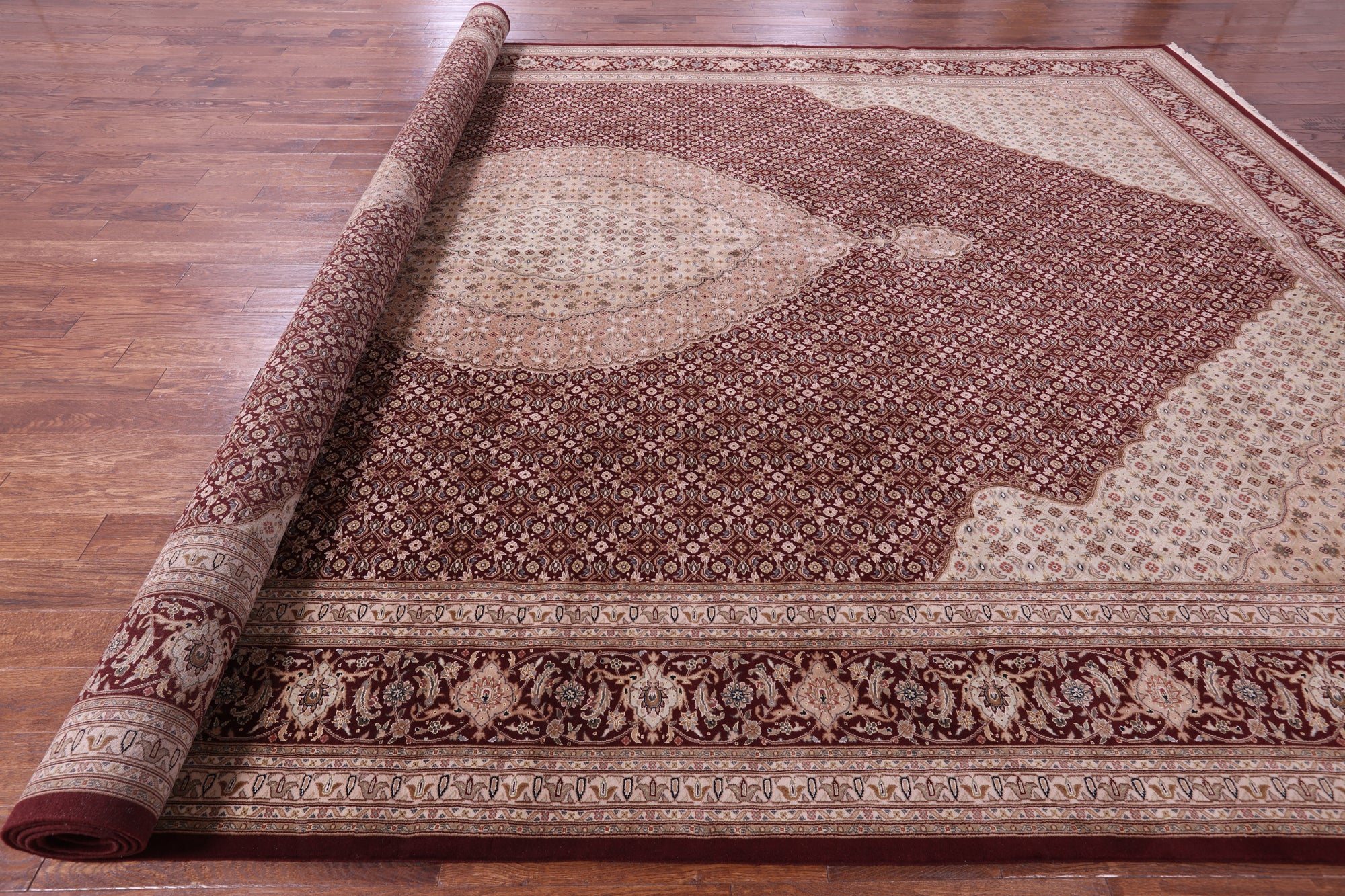 Persian Tabriz Hand Knotted Wool & Silk Rug - 12' 3" X 18' 2" - Golden Nile