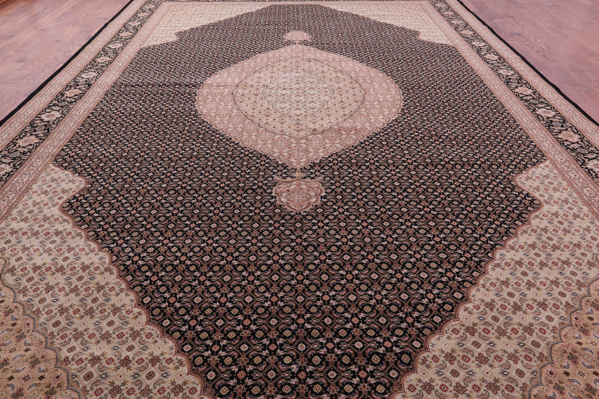 Persian Tabriz Hand Knotted Wool & Silk Rug - 12' 3" X 18' 2" - Golden Nile