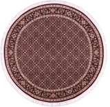 Round Persian Tabriz Hand Knotted Wool & Silk Rug - 5' 3" X 5' 3" - Golden Nile