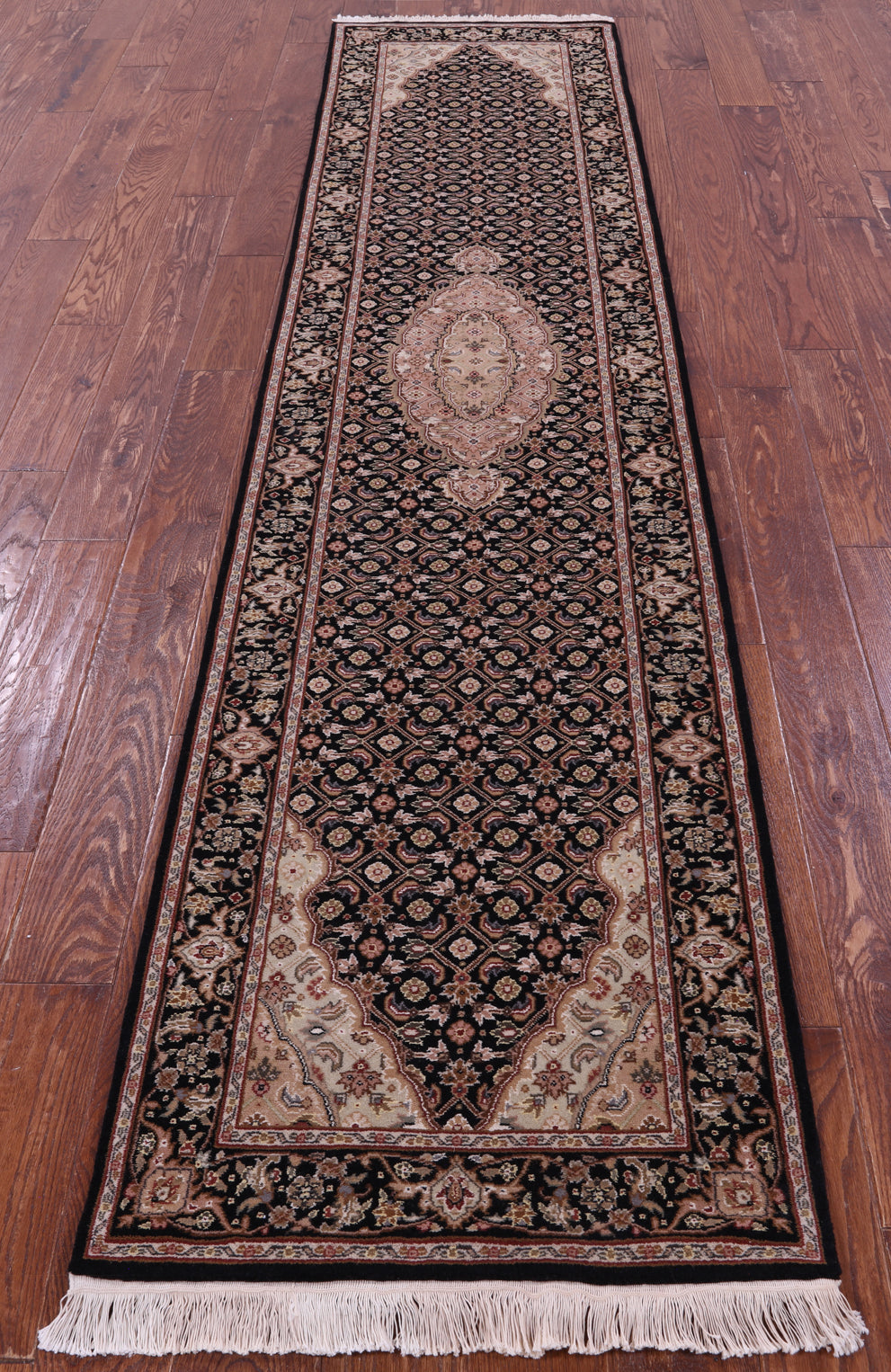Persian Tabriz Hand Knotted Wool & Silk Rug - 2' 4" X 10' 2" - Golden Nile