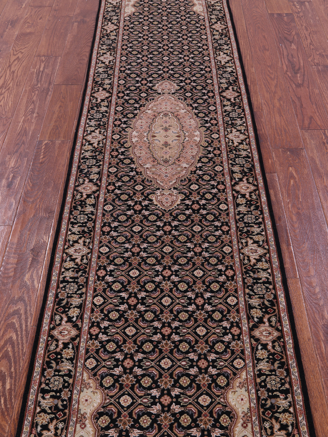 Persian Tabriz Hand Knotted Wool & Silk Rug - 2' 4" X 10' 2" - Golden Nile
