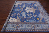 Blue Square Turkish Oushak Handmade Wool Rug - 10' 1" X 10' 1"