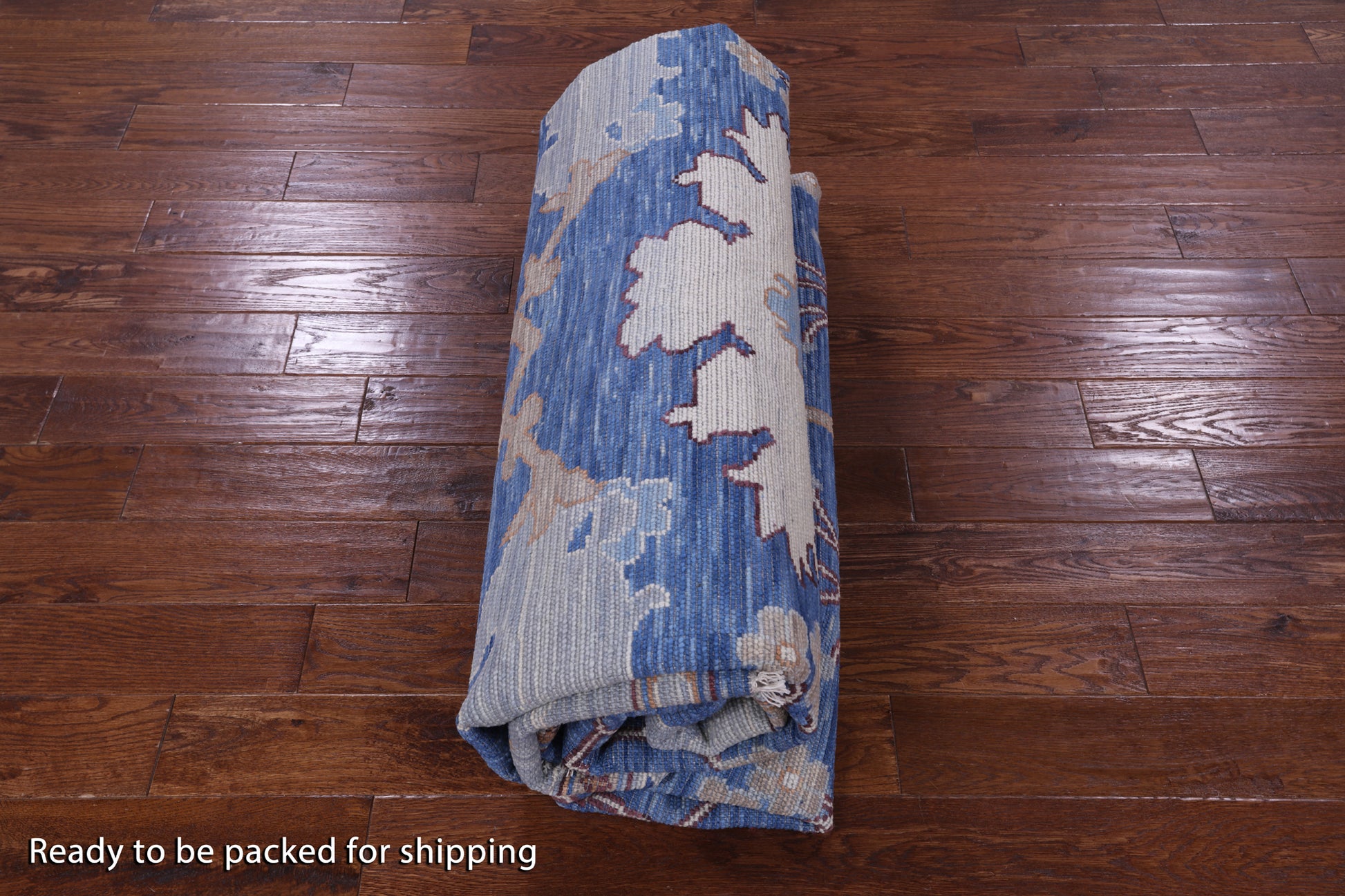 Blue Square Turkish Oushak Handmade Wool Rug - 10' 1" X 10' 1" - Golden Nile