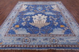 Blue Square Turkish Oushak Handmade Wool Rug - 10' 1" X 10' 1"