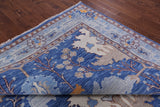 Blue Square Turkish Oushak Handmade Wool Rug - 10' 1" X 10' 1"
