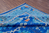 Blue Turkish Oushak Handmade Wool Rug - 10' 3" X 14' 0"