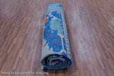 Blue Turkish Oushak Handmade Wool Rug - 10' 3" X 14' 0"