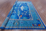 Blue Turkish Oushak Handmade Wool Rug - 10' 3" X 14' 0"