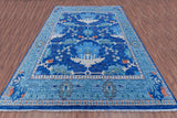 Blue Turkish Oushak Handmade Wool Rug - 10' 3" X 14' 0"