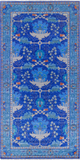 Blue Turkish Oushak Hand Knotted Wool Rug - 8' 1" X 16' 3"