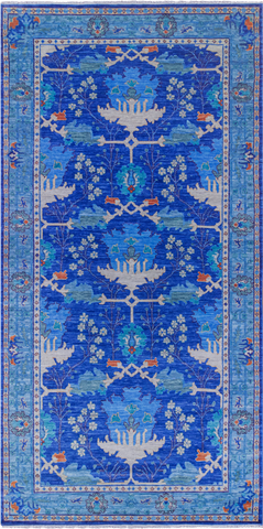 Blue Turkish Oushak Hand Knotted Wool Rug - 8' 1