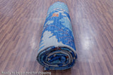 Blue Turkish Oushak Hand Knotted Wool Rug - 8' 1" X 16' 3"