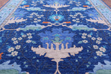Blue Turkish Oushak Handmade Wool Rug - 13' 2" X 17' 3"