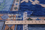 Blue Turkish Oushak Handmade Wool Rug - 13' 2" X 17' 3"