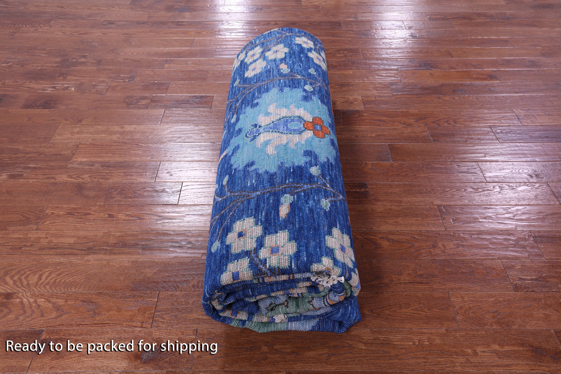 Blue Turkish Oushak Handmade Wool Rug - 9' 3" X 12' 4" - Golden Nile