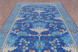 Blue Turkish Oushak Hand Knotted Wool Rug - 7' 1" X 14' 7"
