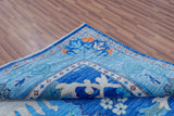 Blue Square Turkish Oushak Handmade Wool Rug - 10' 2" X 10' 2"