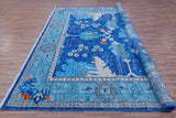 Blue Square Turkish Oushak Handmade Wool Rug - 10' 2" X 10' 2"