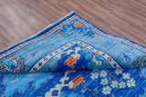 Blue Square Turkish Oushak Hand Knotted Wool Rug - 12' 1" X 12' 1"