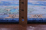 Blue Turkish Oushak Hand Knotted Wool Rug - 12' 3" X 15' 2"