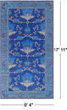 Blue Turkish Oushak Handmade Wool Rug - 9' 4" X 17' 11"