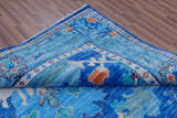 Blue Turkish Oushak Handmade Wool Rug - 9' 4" X 17' 11"