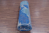 Blue Turkish Oushak Hand Knotted Wool Rug - 6' 2" X 8' 11"