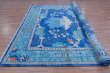 Blue Turkish Oushak Hand Knotted Wool Rug - 6' 2" X 8' 11"
