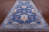 Blue Turkish Oushak Hand Knotted Wool Rug - 7' 11" X 16' 2"