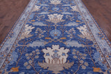 Blue Turkish Oushak Hand Knotted Wool Rug - 7' 11" X 16' 2"