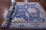 Blue Turkish Oushak Hand Knotted Wool Rug - 7' 11" X 16' 2"