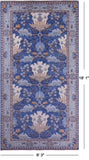Blue Turkish Oushak Handmade Wool Rug - 9' 3" X 18' 1"