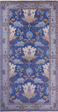 Blue Turkish Oushak Handmade Wool Rug - 9' 3" X 18' 1"