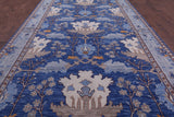 Blue Turkish Oushak Handmade Wool Rug - 9' 3" X 18' 1"