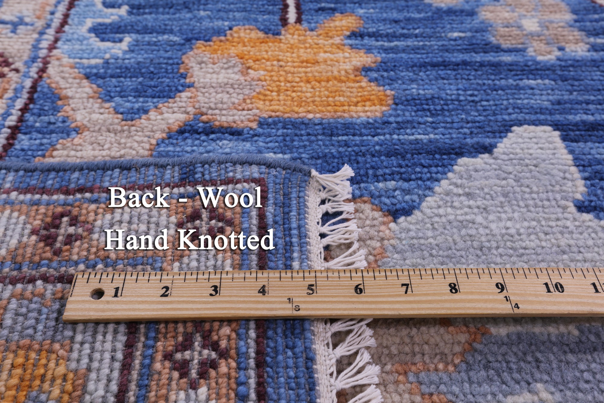 Blue Turkish Oushak Handmade Wool Rug - 9' 3" X 18' 1" - Golden Nile