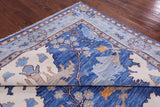 Blue Turkish Oushak Handmade Wool Rug - 9' 3" X 18' 1"