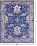 Blue Turkish Oushak Hand Knotted Wool Rug - 9' 1" X 12' 5"
