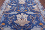 Blue Turkish Oushak Hand Knotted Wool Rug - 9' 1" X 12' 5"