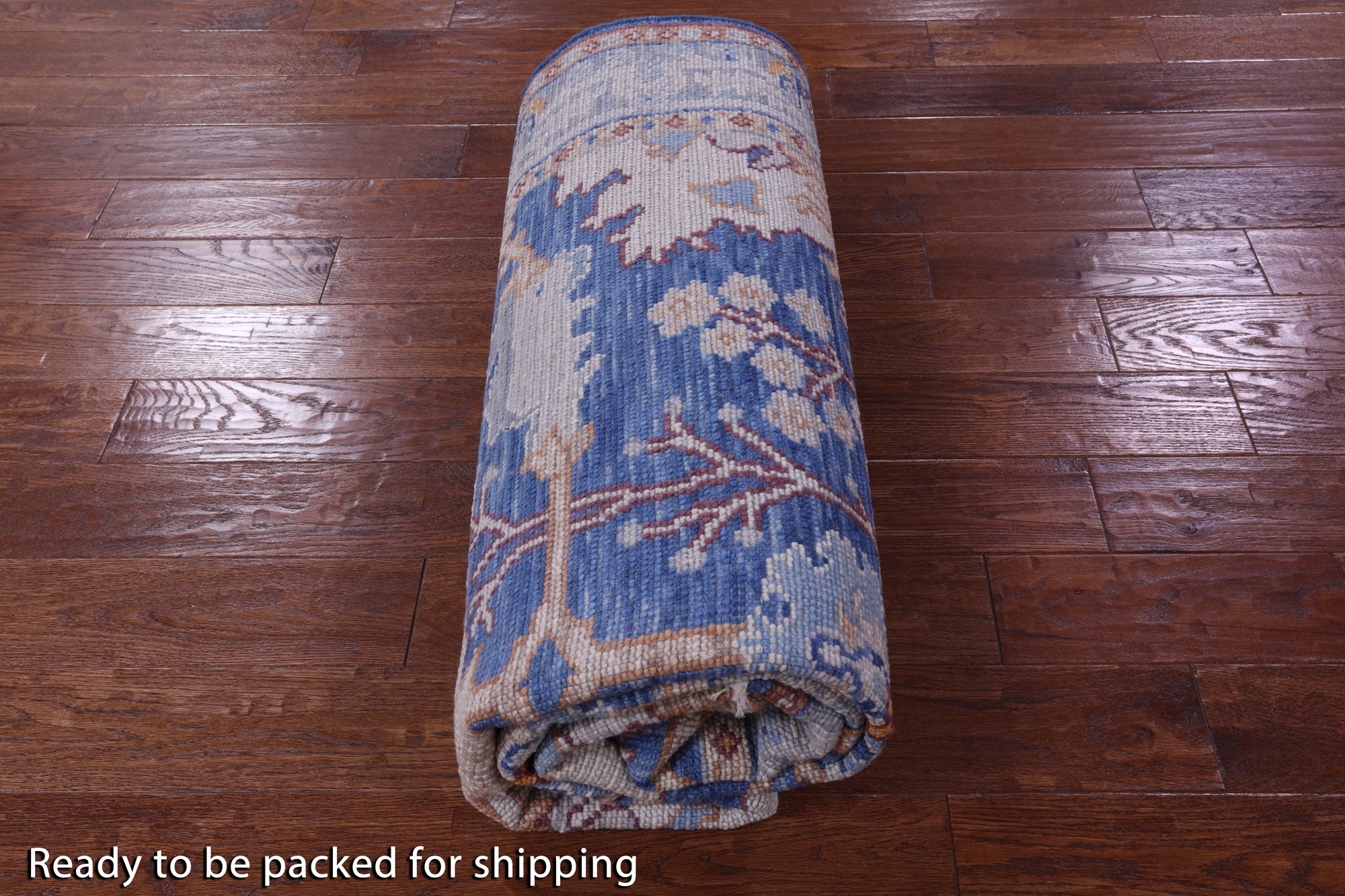 Blue Turkish Oushak Handmade Wool Rug - 6' 2" X 9' 2" - Golden Nile