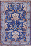 Blue Turkish Oushak Handmade Wool Rug - 6' 2" X 9' 2" - Golden Nile