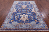 Blue Turkish Oushak Handmade Wool Rug - 6' 2" X 9' 2" - Golden Nile
