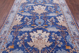 Blue Turkish Oushak Handmade Wool Rug - 6' 2" X 9' 2" - Golden Nile