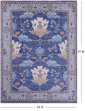 Blue Turkish Oushak Hand Knotted Wool Rug - 13' 4" X 17' 8" - Golden Nile