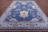 Blue Turkish Oushak Hand Knotted Wool Rug - 13' 4" X 17' 8" - Golden Nile