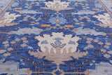 Blue Square Turkish Oushak Handmade Wool Rug - 11' 2" X 11' 6" - Golden Nile
